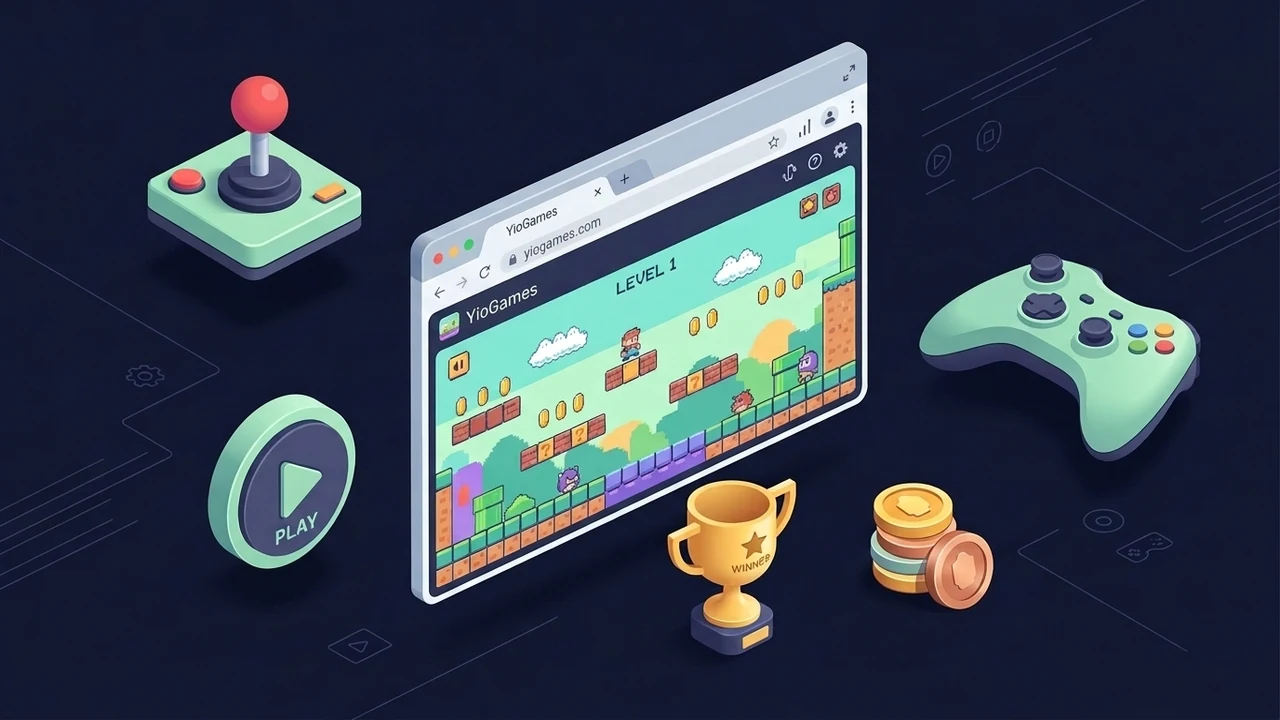 YioGames - Free online browser games platform illustration