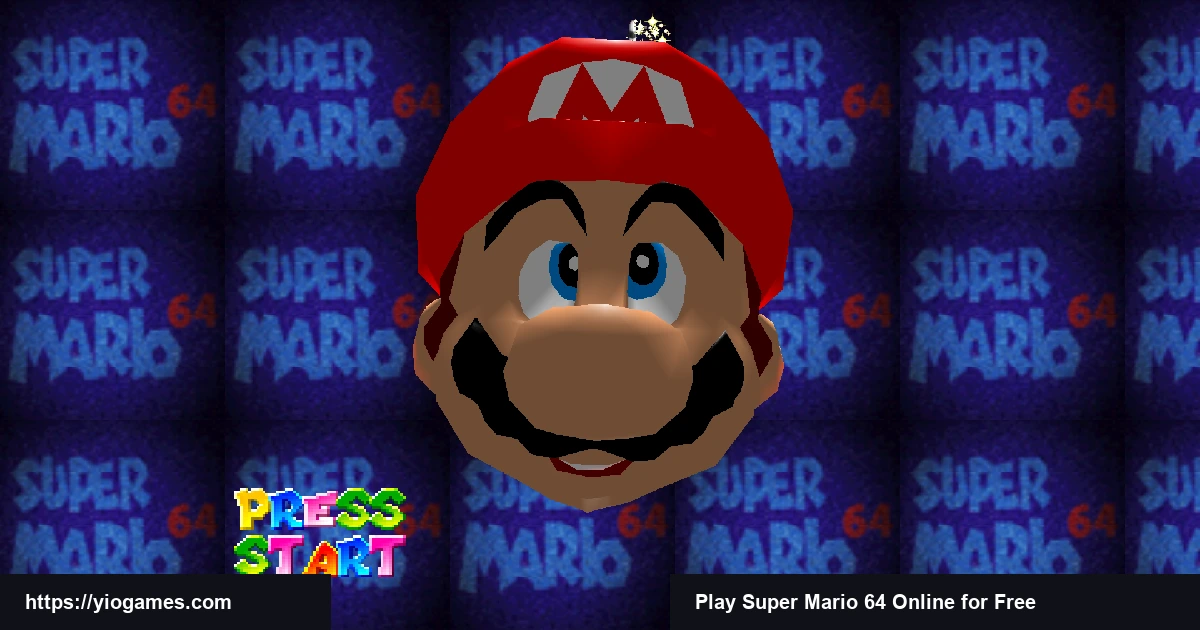 Super Mario 64 interactive 3D title screen start on YioGames